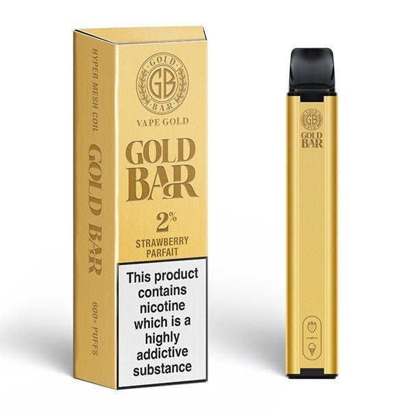 Gold Bar 600 Disposable Vape Pod Puff Pen Device - Box of 10 vapeclubuk.co.uk