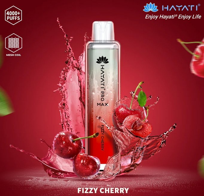 Hayati Pro Max 4000 Disposable Vape Puff Bar Box of 10 - Fizzy Cherry -Vapeuksupplier