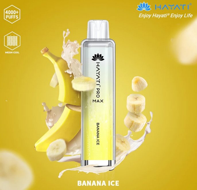 Hayati Pro Max 4000 Disposable Vape Puff Bar Pod Kit - Banana Ice -Vapeuksupplier