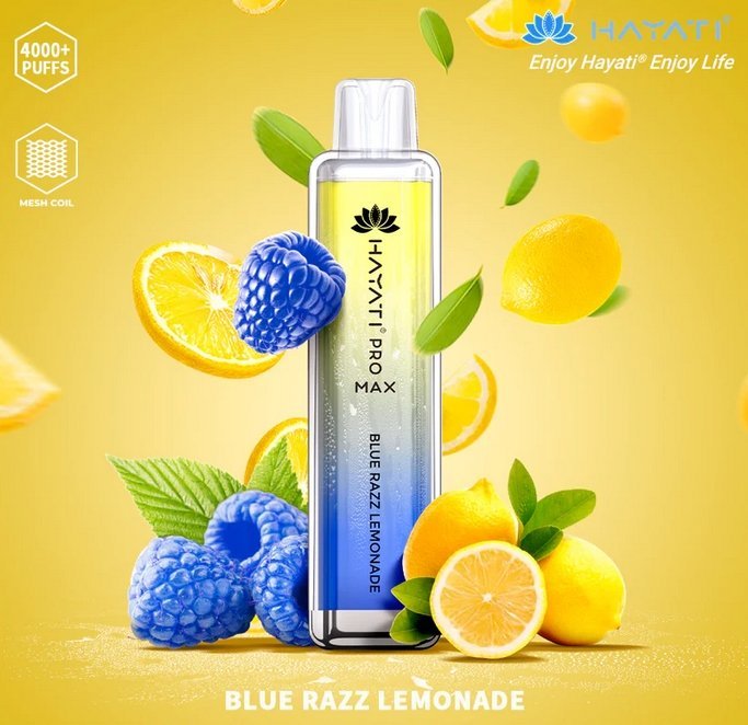 Hayati Pro Max 4000 Disposable Vape Puff Bar Pod Kit - Blue Razz Lemonade -Vapeuksupplier