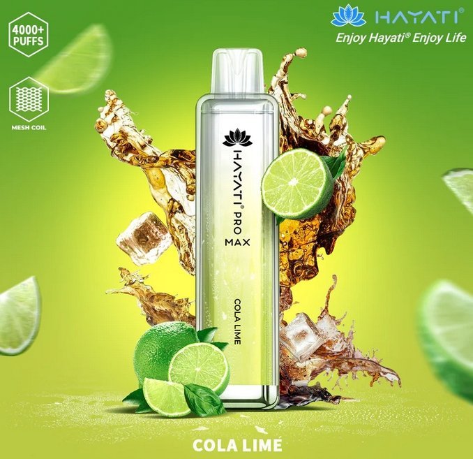 Hayati Pro Max 4000 Disposable Vape Puff Bar Pod Kit - Cola Lime -Vapeuksupplier