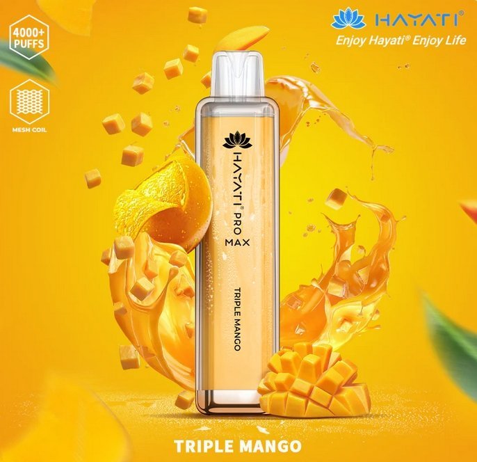 Hayati Pro Max 4000 Disposable Vape Puff Bar Pod Kit - Triple Mango -Vapeuksupplier
