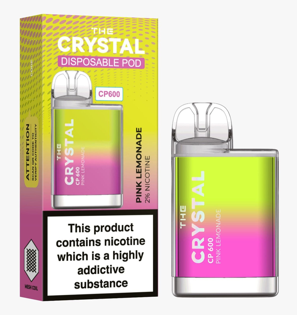 The Crystal CP600 Disposable Vape Puff Bar Box of 10 vapeclubuk.co.uk