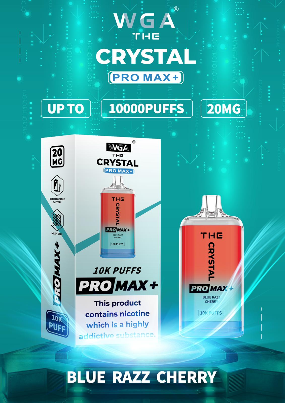 The Crystal Pro Max + 10000 Disposable Vape Pod Device Box of 10 vapeclubuk.co.uk